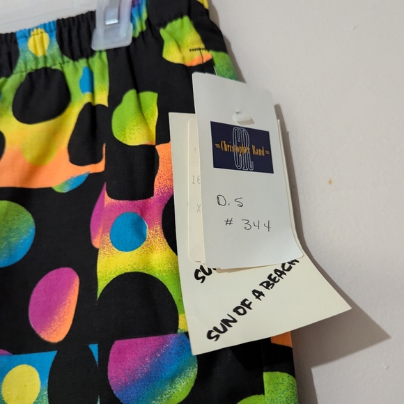 Christopher Rand Sun of a Beach Neon Shorts Polka Dots New With Tags Vintage 90s - Picture 3 of 6